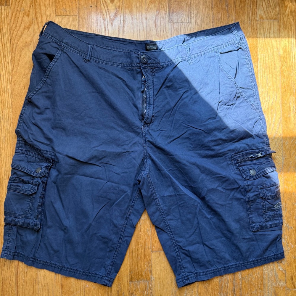 Buffalo David Bitton Navy Cargo Shorts Men Baggy Y2K Utility 40" Waist